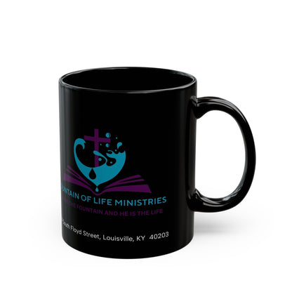 FOLM: Option 2 John 4:14 Black Mug (11oz, 15oz)