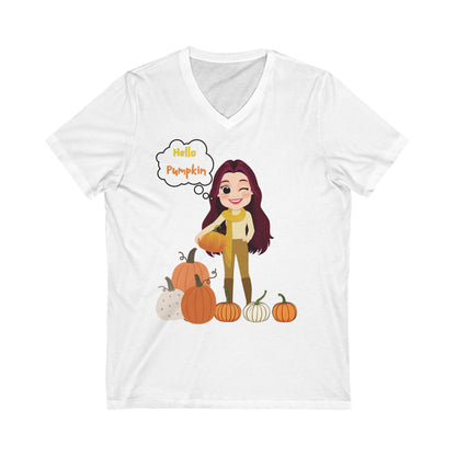 Hello Pumpkin V-Neck Tee