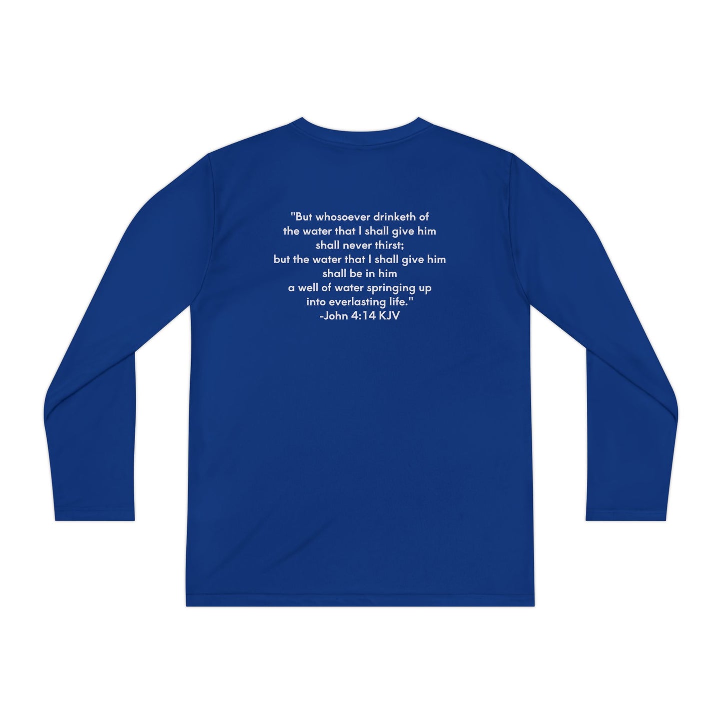 FOLM:  Members shirt - back John 4:14 -Youth Long Sleeve Tee