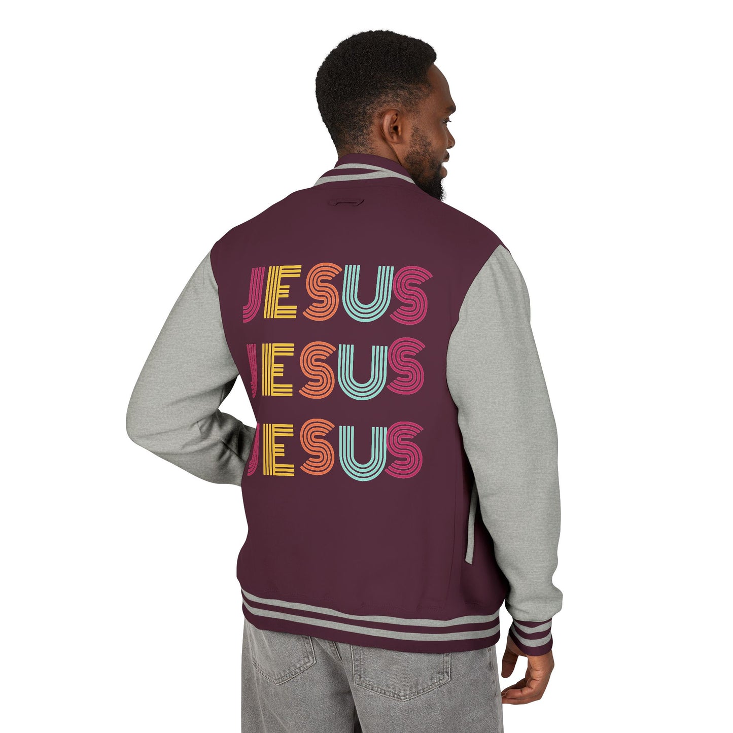 JESUS JESUS JESUS Letterman Jacket