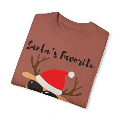 Santa’s Favorite Unisex Garment-Dyed T-shirt